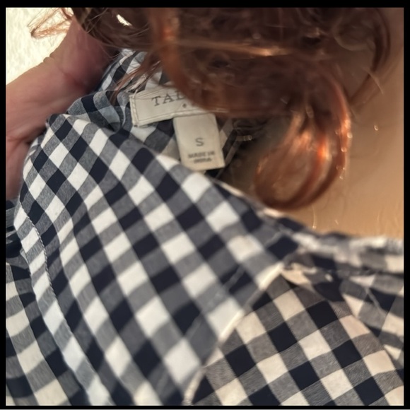 Talbots Black and White Gingham Button Down Shirt - Picture 3 of 3